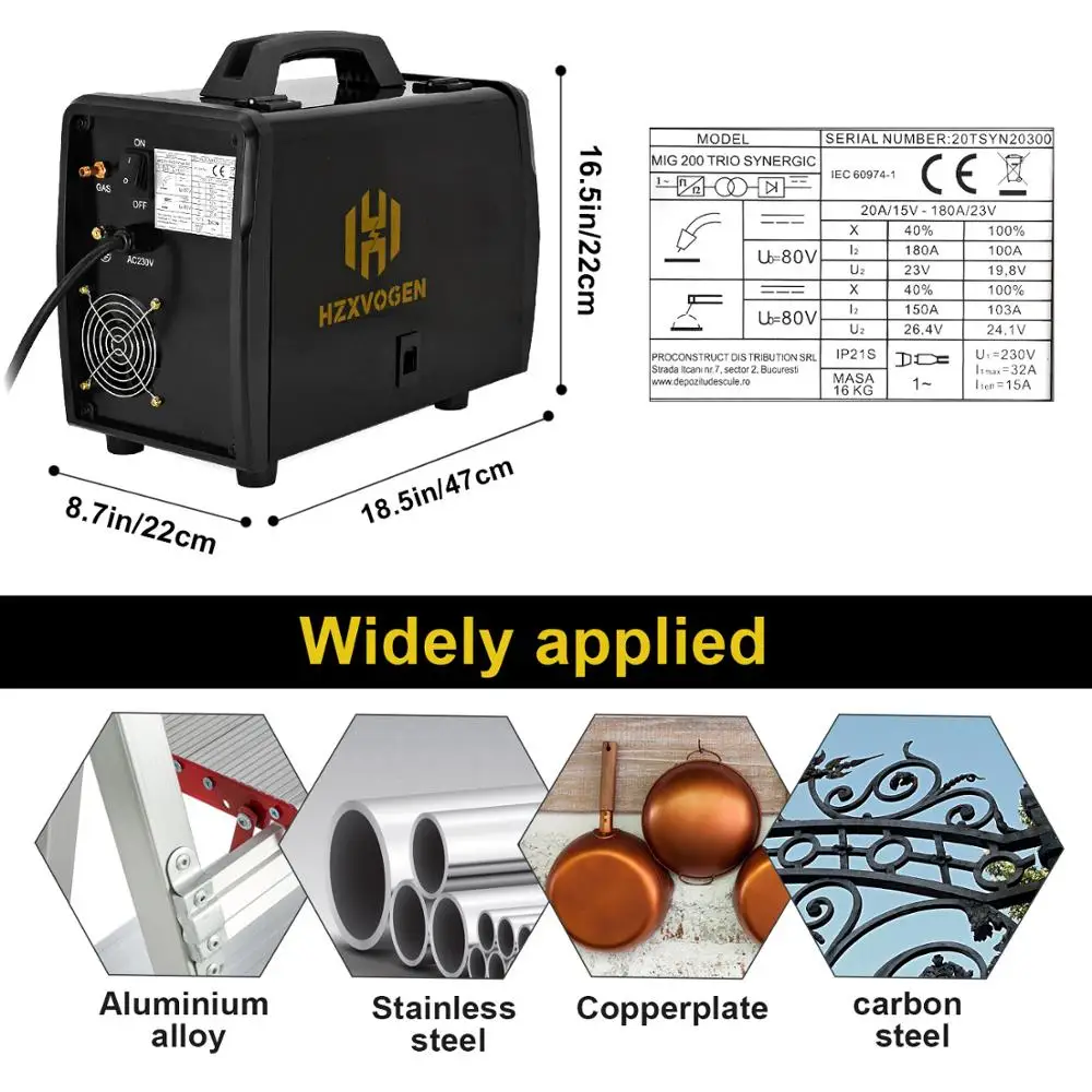 HZXVOGEN Multifunctional Welding Machine ARC MMA/MIG/TIG Aluminum Welder With 35-50 Plug WP26V Tig Torch 110V/220V HBM2280 3
