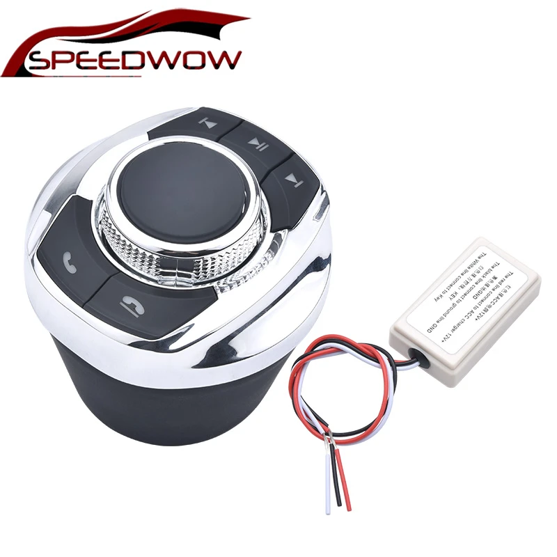  SPEEDWOW Universal New Cup Shape With LED Light Car Wireless Steering Wheel Control Button For Car 