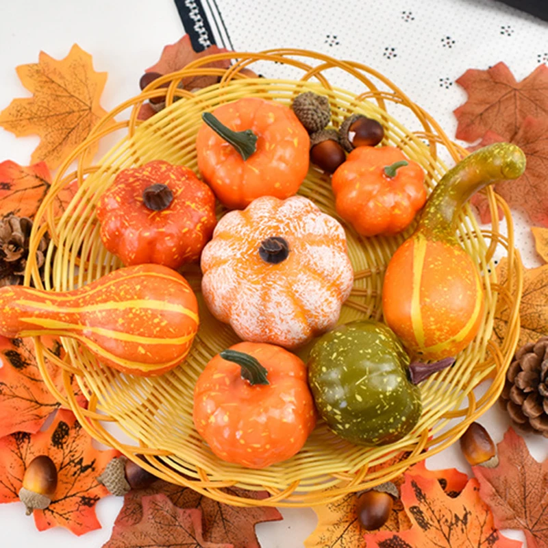 Моделирование тыквы клена листовые искусственные растения Хэллоуин осень домашний декор инструмент