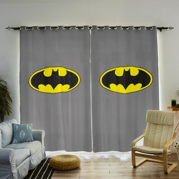 

Super Man Batman Hero 2 Panels/Set Window Curtain Block out Fabric Drapes Darkening Thermal Insulated Kids Child Living Room