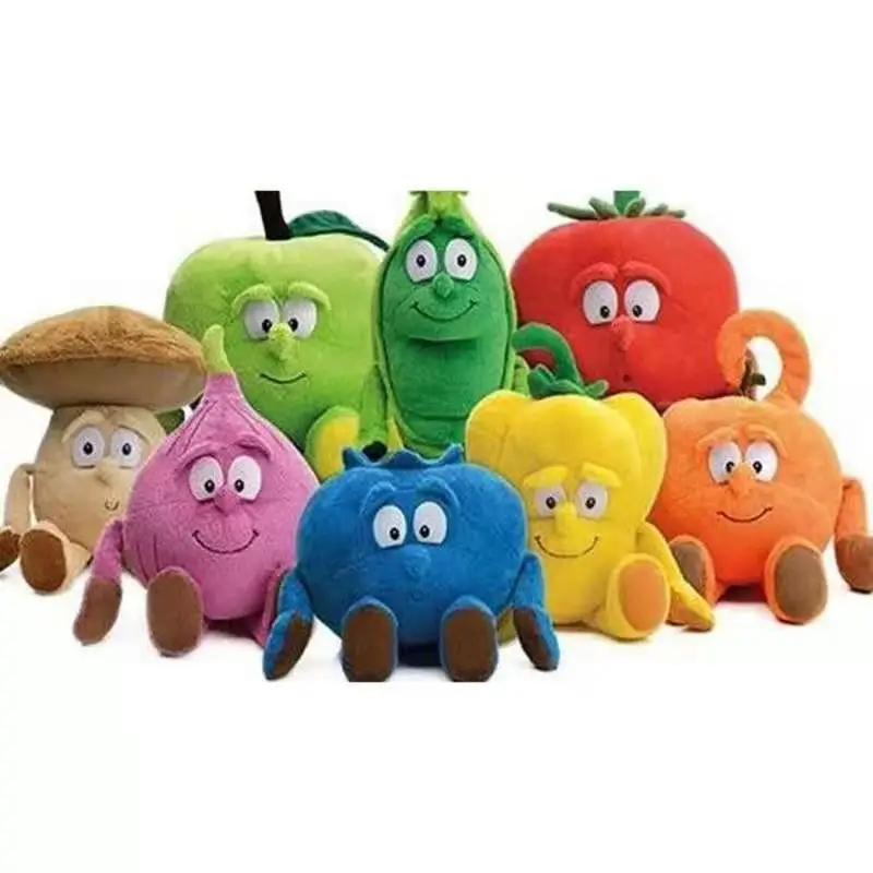 

25cm New Fruits Vegetables Banana Pear Brcoccoli Watermelon Cauliflower Carrot Mushroom Blueberry Starwberry Soft Plush Doll Toy