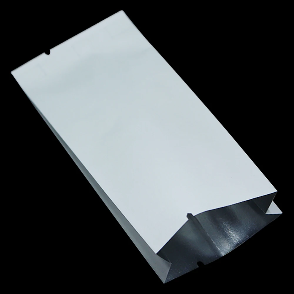 DHL 1200pcs/Lot Mylar Foil Heat Seal Open Top White Packing Pouches For Snack Tea Storage Aluminum Foil Kraft Paper Package Bag