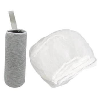 

7 Pack Glass Water Bottle Sleeve 12 Oz - 19 Oz Neoprene & 100Pcs Anti-Blocking Water-Proof Bag of Disposable Filter Mesh