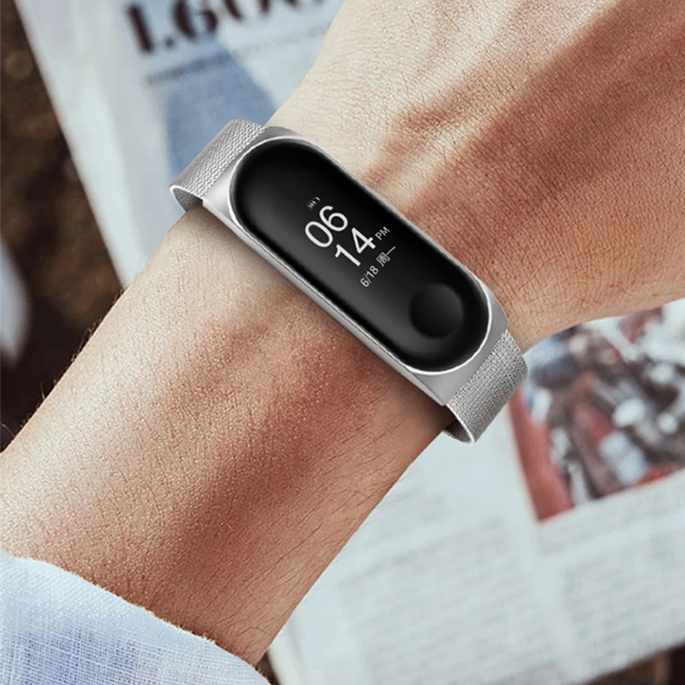Ремешок BOORUI Mi Band 4 5 металлический Безвинтовой ремешок из нержавеющей стали mi band 3