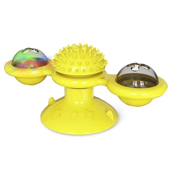 

Pet Toys For Cats Dogs Turntable Puzzle Catnip Glowing Ball Interactive Rotatable Windmill Training Kitten Cat Toy Pet Supplies