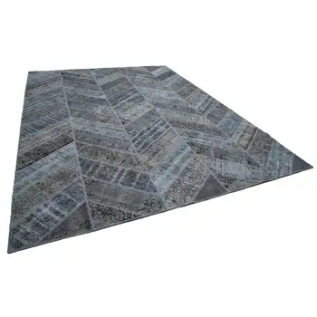 

278x377 Cm Grey Handmade Modern Patchwork Rug-9x12 Ft