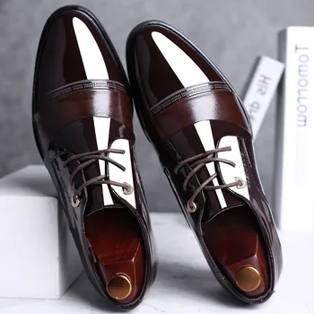 

Men Dress Shoes Men Formal Shoes Leather Luxury Fashion Groom Wedding Shoes Men Oxford Shoes Dress Plus Size 38-48
