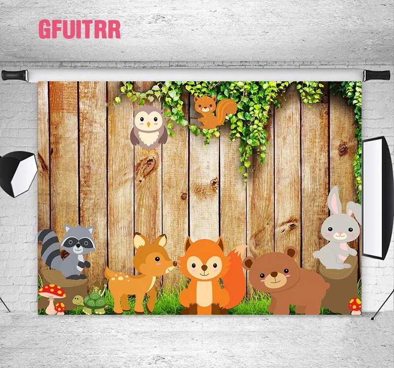 GFUITRR лесной фон для фотосъемки детей день рождения джунгли животные Фото фоны