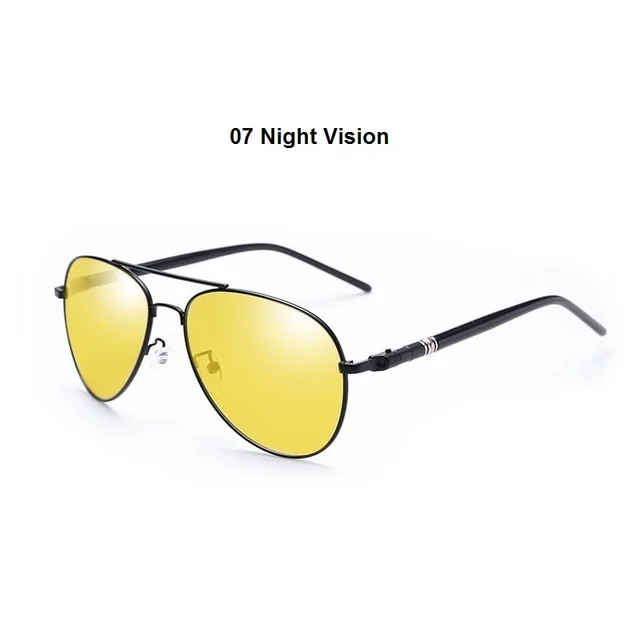 Luxury Men's Polarized Sunglasses Driving Sun Glasses For Men Women Brand Designer Male Vintage Black Pilot Sunglasses UV400 07 Night Vision