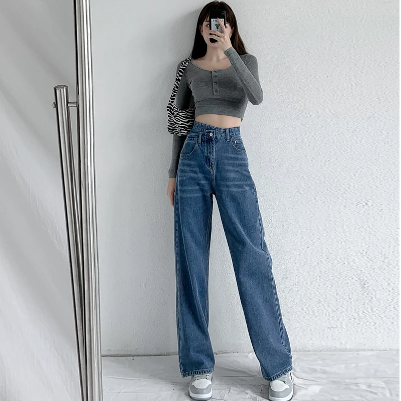 levis 501 ZOENOVA Jeans Women Wide Leg Pants Mom Femme Black Blue Jeans High Waist Woman Trousers 2021 Clothing Pantalones Spodnie Damskie versace jeans couture