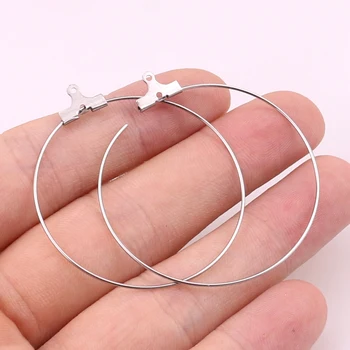 

20pcs 20mm/30mm/35mm/40mm/45mm Round Shaped Beading Tassel Hoop Earring Finding Steel Ring Hoop for Earring Jewelry Making