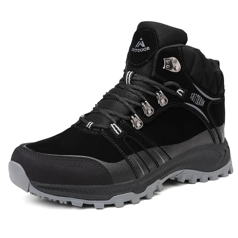 Высокое качество унисекс походная обувь новая осень зима бренд уличная Мужская Спортивная крутая Треккинговая горная Женская альпинистская спортивная обувь - Цвет: Black