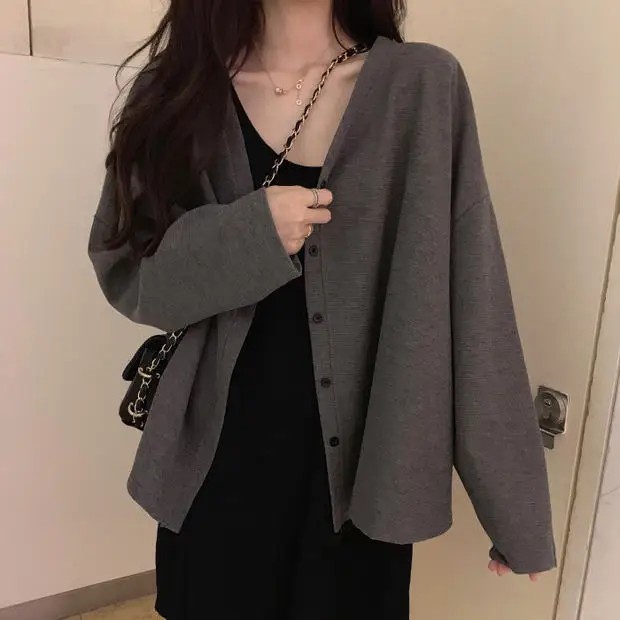 

New Thin Long Sleeve Knitting Cardigans Autumn Women Tops Knit Sweater Solid Color Coat Cardigan Comfort MulticolorFOR 2020