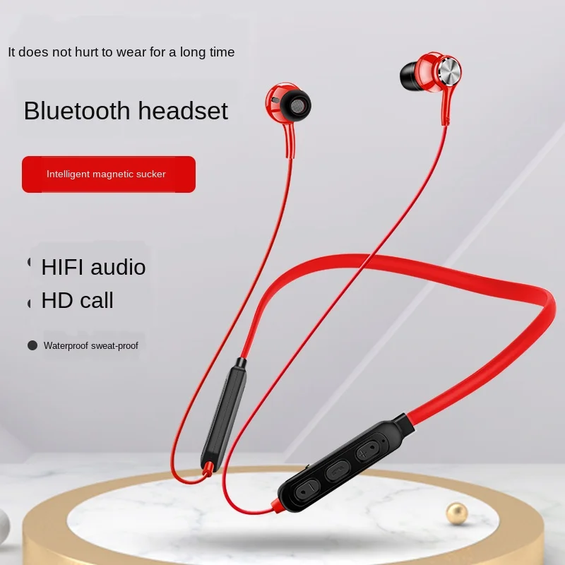 Waterproof Sport Earbud Earphone Bluetooth 5 0 Wireless Headset Magnetic Neckband Earphones IPX5 with Noise Cancelling Mic