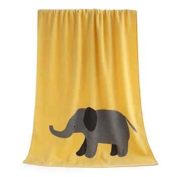 

Elephant Cartoon Children Bath Towel Pure Cotton Yarn Soft Absorbent Adult Students Bath Big Bath Towel Jacquard Towel NN50MJ