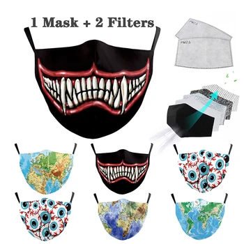 

Face Mask Cotton Print Face Masks Breathable Mouth Cover Dustproof Anti Pollution Mask Washable Reusable Facemask Filter Masks