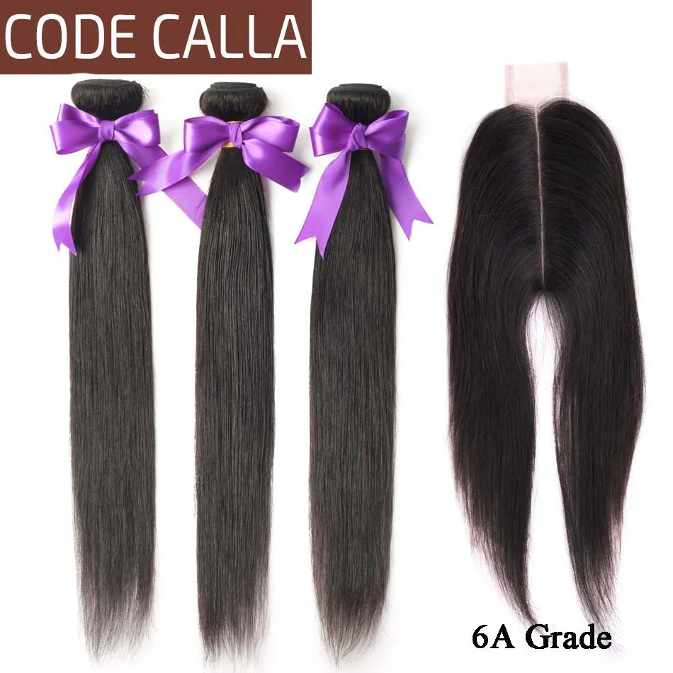 

Code Calla Straight Hair Bundles With 2X6 KIM K Lace Closure Peruvian 6A Remy Human Hair Bundles Weave Extensions For Africa