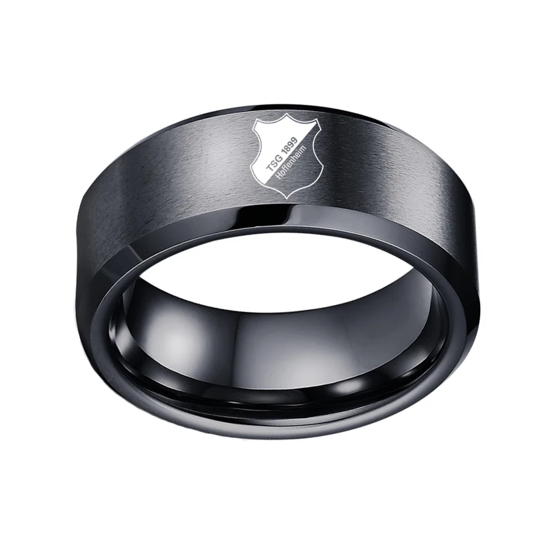 

Hoffenheim F.C Football Club Logo Fans Ring 8mm Custom DIY Laser Name Logo Stainless Steel Ring for Mens Gifts