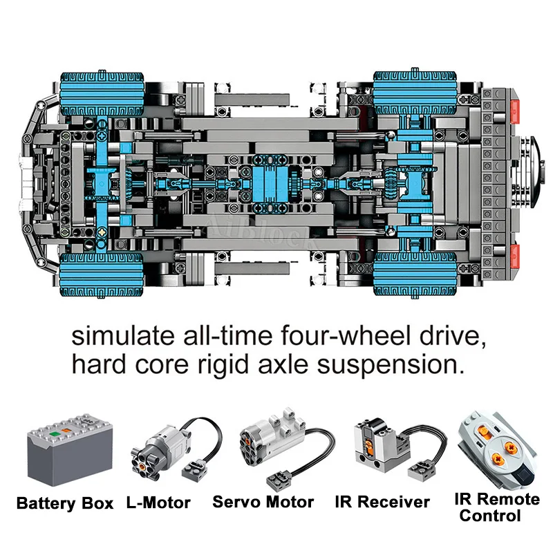 RC внедорожный автомобиль Technic модель строительные блоки 1343 шт кирпичи для