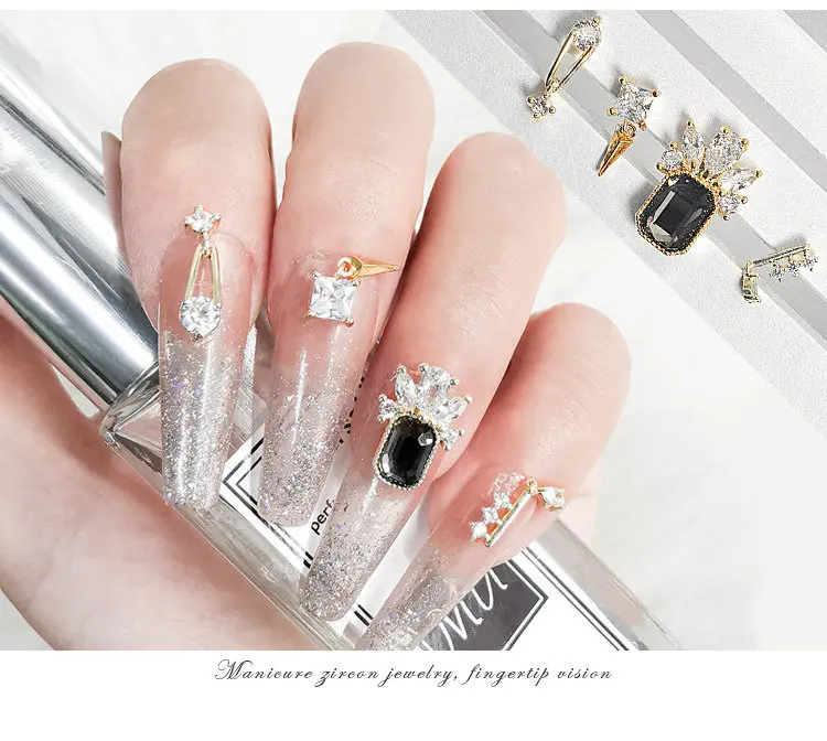 10 teile/los 3d Kranz Zirkon Kristalle Legierung Strass Schmuck Schmuck Nail Art Dekorationen Nägel Zubehör Charms liefert g0903 – Detail 4