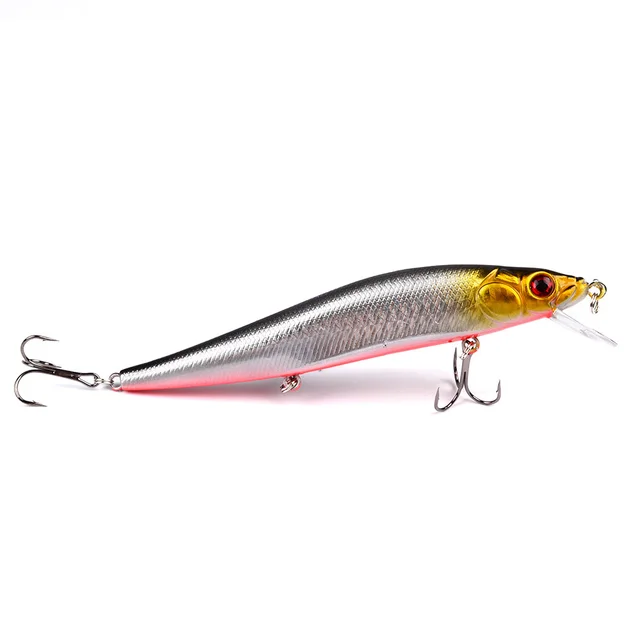 1Pcs Minnow Fishing Lures 14g/23g Crankbait Wobblers Perch 3D Eyes Artificial Hard Bait Pike Carp Bass Floating Swimbait Pesca white