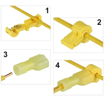 

20Set 22-10 AWG T-type Terminal Block Quick Connector Lossless Main Line Branch Clamp