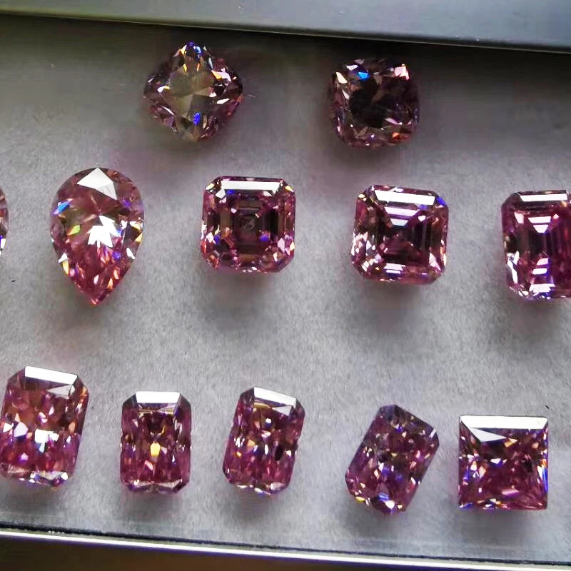 Цены по прейскуранту завода-изготовителя розовый камень Муассанит 7x7 мм 2ct
