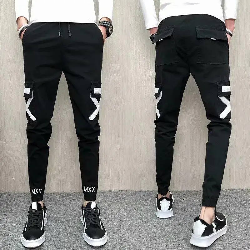 

BOY'S Solid Color Casual Korean-style Slim Fit Ankle Banded Pants Skinny Elastic Long Pants Closing Japanese-style Pants