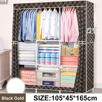 

Wardrobes Clothes Closet Cabinet Wardrobe Dustproof Folding Clothing Storage Cupboard Bedroom Furniture Y6Y070E12