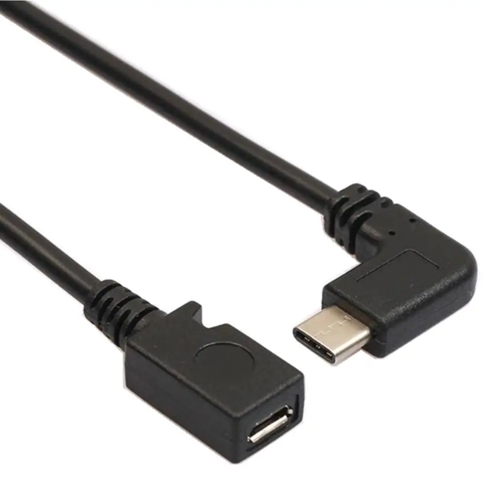 USB 3,1 type C 90 градусов под прямым углом штекер Micro USB 2,0 Тип B прямой Женский конвертер адаптер кабель удлинитель