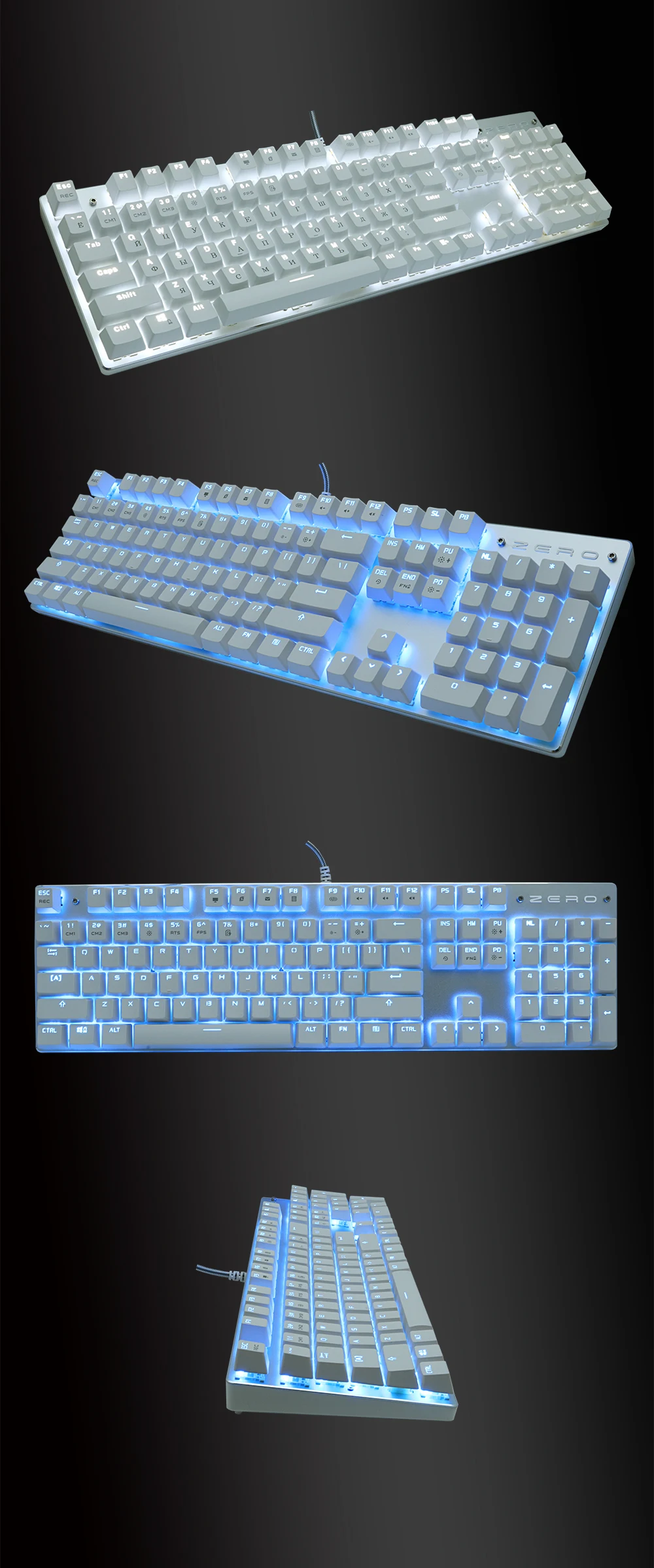 Teclado mecânico do jogo de metoo azul