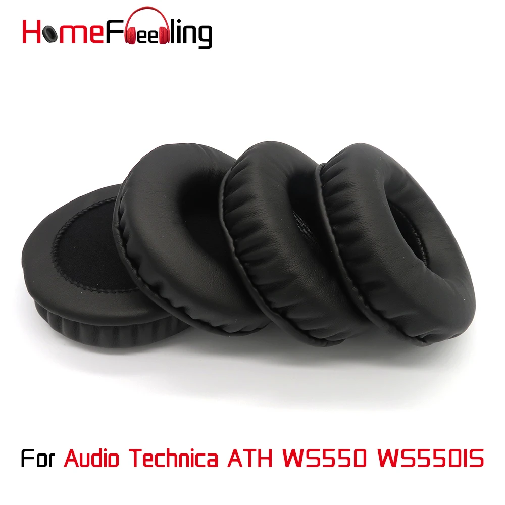 

Homefeeling Ear Pads For Audio Technica ATH WS550 WS550IS Earpads Round Universal Leahter Repalcement Parts Ear Cushions