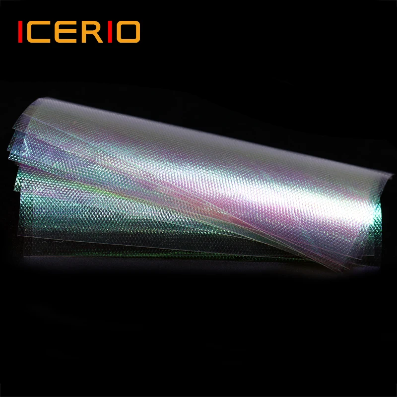 Icerio 10 Pcs 10*5 Centimetri In Rilievo Flashback Arcobaleno Pelle Di Pesce Per Legare Le Sabiki Rig Esche Cucchiai Streamer Mosche Materiale