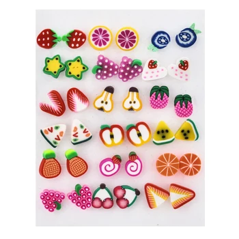 

Cute Sweet Apple Sofe Clay Strawberry Stud Earrings for Women Girls Grape Fruit Fashion Earring Kids Jewelry Gifts
