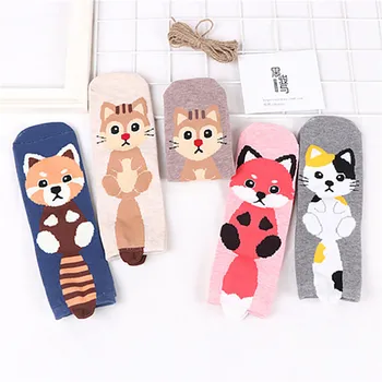 

5Pairs 3Style Cartoon Animals Kids Unisex Socks Cotton Breathable Thicken Warm Socks Fashion Cute Cartoon Comfort Socks