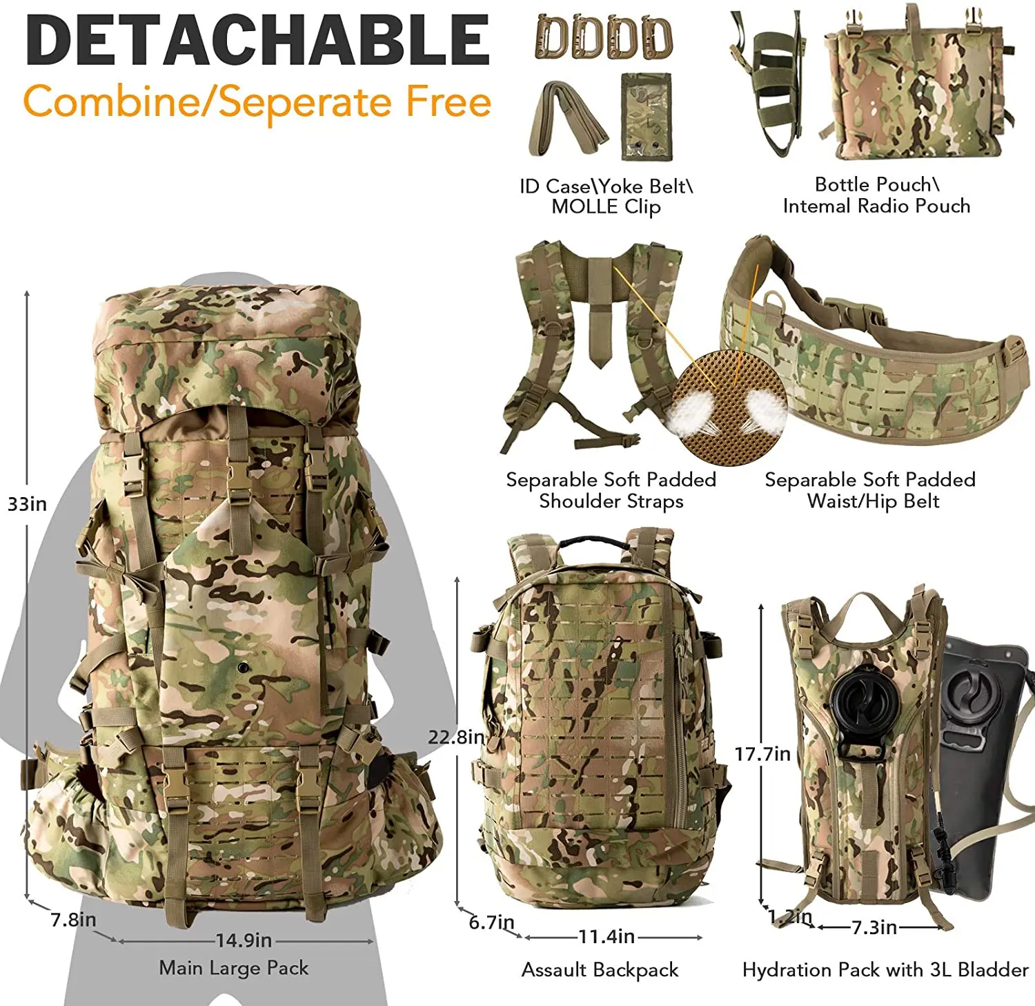 Akmax Ilbe Military Tactical Backpacks 
