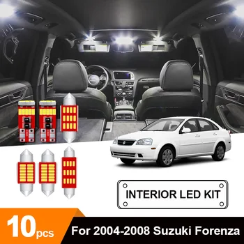 

10 x White Ice Blue Canbus Car Interior LED Ceiling Trunk Courtesy License Plate Bulbs Package Kit For 2004-2008 Suzuki Forenza