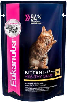 

EUKANUBA EUKANUBA KITTEN CHICKEN for kittens with chicken in a sauce 85g
