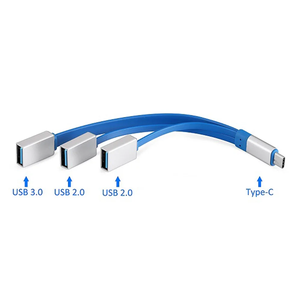 3-в-1 Тип с разъемами типа c и USB ноутбук USB3.1 разветвитель кабеля Портативный адаптер Шнур-переходник