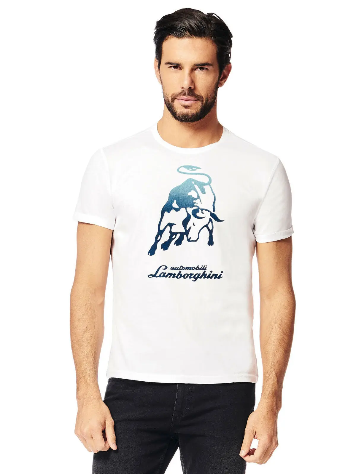 

Lamborghini Men'S Big Bull T-Shirt, White Unisex Size S-3XL