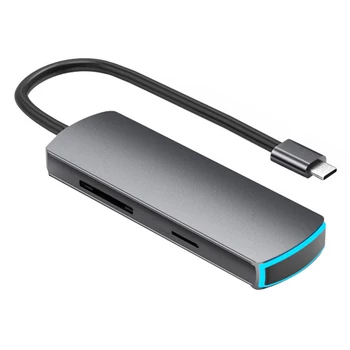 

USB C Hub 6-In-1 Hub with 4K HDMI USB 3.0 SD/TF Card Slot for iPad Pro Pro Surface Book 3 XPS 17 and More