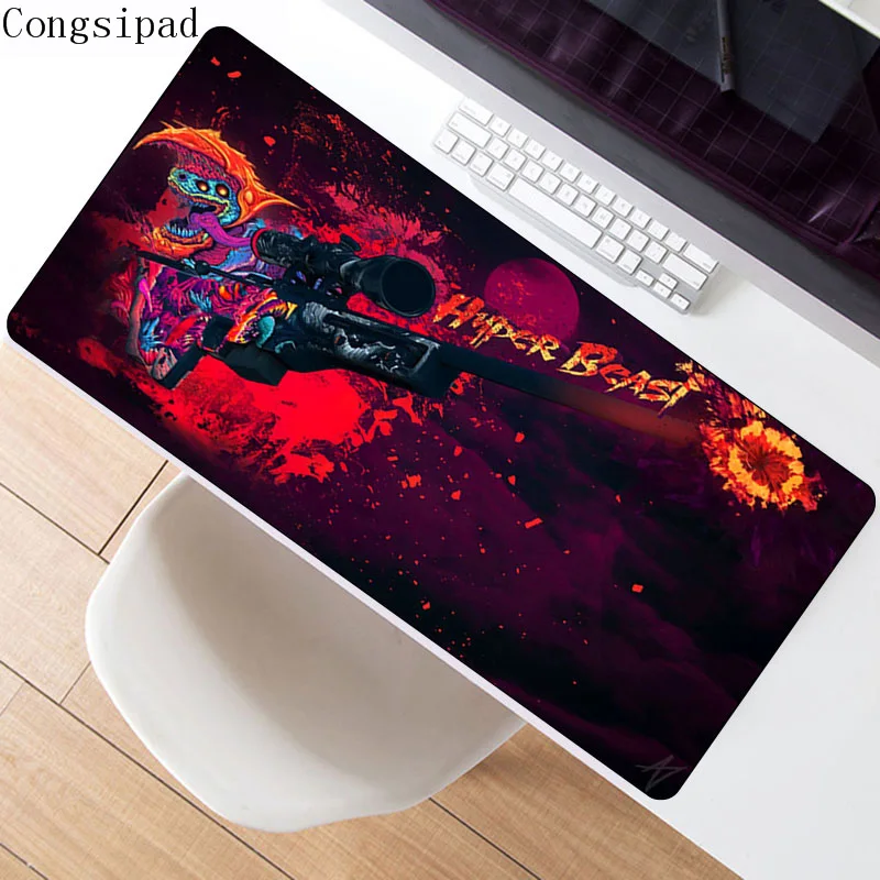 CS GO AWP Dragon Lore резиновый коврик для мыши с обработанным краем компьютерный Настольный коврик Notbook компьютерная Коврик Для Мыши игровые коврики для мыши геймер - Цвет: 40X90CM