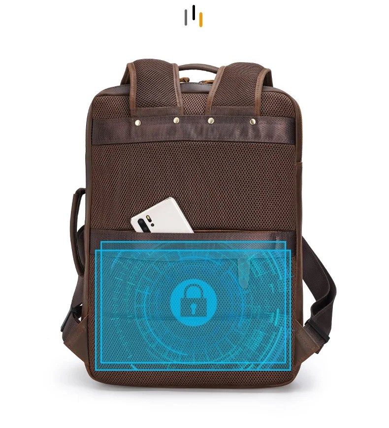 Genuine Leather Backpack Back Display and Carrying System