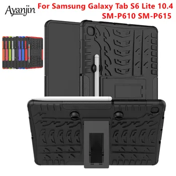 

Shockproof Hybrid Armor TPU +PC Stand Tablet Cover For Samsung Galaxy Tab S6 Lite 10.4 Case SM-P610 SM-P615 With Pen Slot+Film