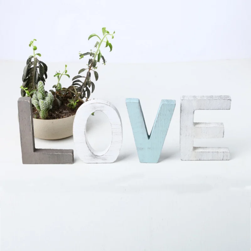 

LOVE Freestanding Decorative Wooden Letters Sign Rustic Home Decorations For Home Wedding Housewarming Gift Letras De Madera