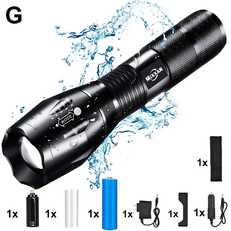 EZK20 Q250 TL360 T6 светодиодный ручной тактический флэш-светильник с зумом фонарь светильник для кемпинга лампа для 18650 перезаряжаемая батарея AAA - Испускаемый цвет: Option G