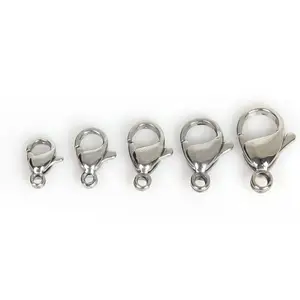 10pcs Stainless Steel Lobster Clasps For Bracelets Necklaces 9-15mm Hooks Chain Closure Findings Accessories For Jewelry Making