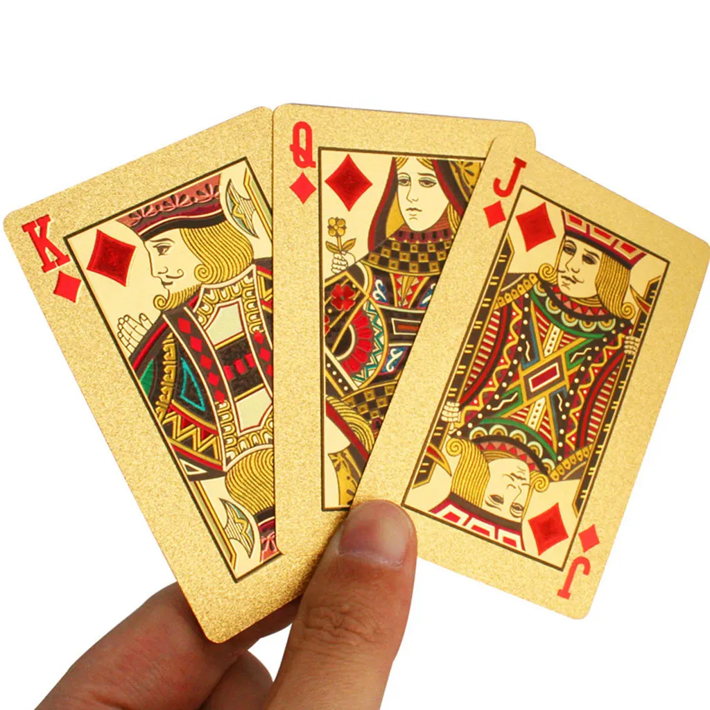 Hot Sale Playing Cards with 24K Gold Leaf and Geometric Design Full Deck Poker Card