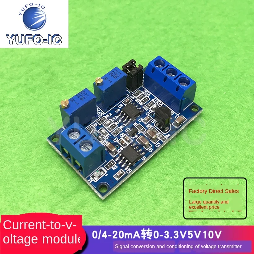 Free Ship 1PCS Current to Voltage Module 0/4-20mA Go 0-3.3V5V10V Transducer Signal Conditioning | Электронные компоненты и