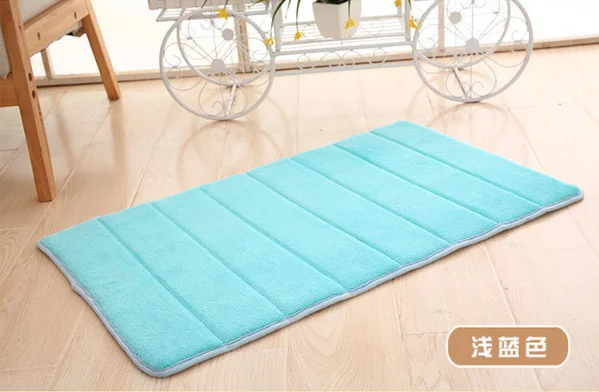 Light Blue 40*60 см коврик для ванной комнаты влагопоглащающая поверхность ворсистый коврик пены памяти коврик для ванной комнаты кухонный пол tapis salle de bain - Цвет: Light Blue
